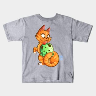 Minty Kitty No Background Kids T-Shirt